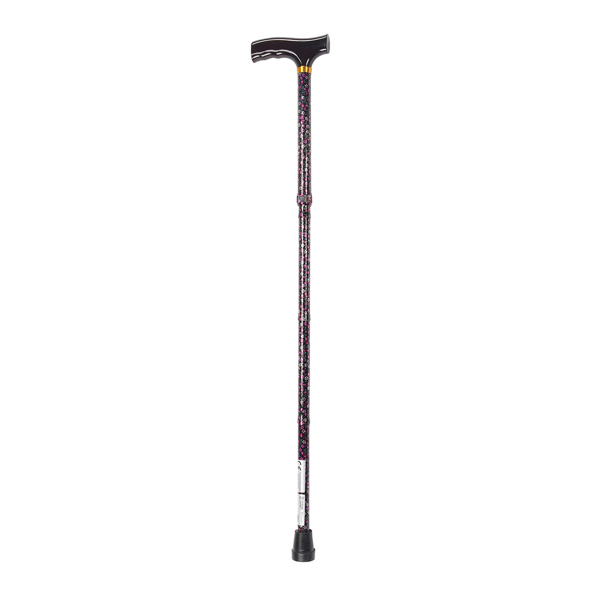 Drive Lightweight Adjustable Folding Cane with T Handle Black Floral