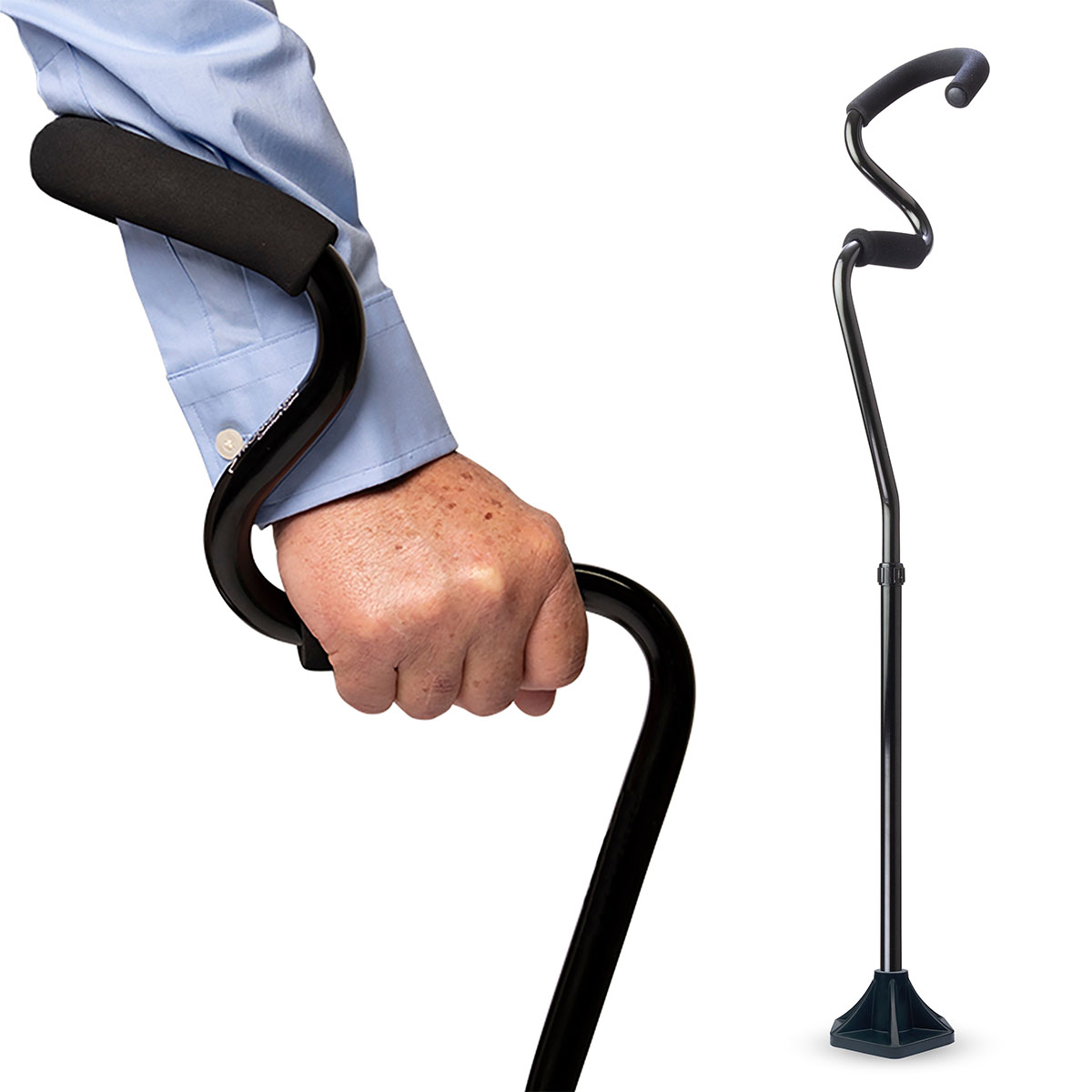 StrongArm Comfort Cane Black Each