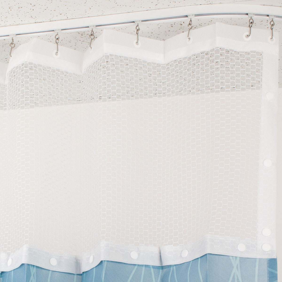 Snap Mesh Privacy Curtain Heading 12 (for 8' Ceiling)