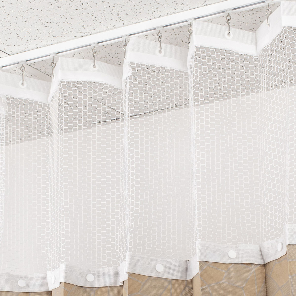Snap Mesh Privacy Curtain Heading 30 (for 9'6 Ceiling)