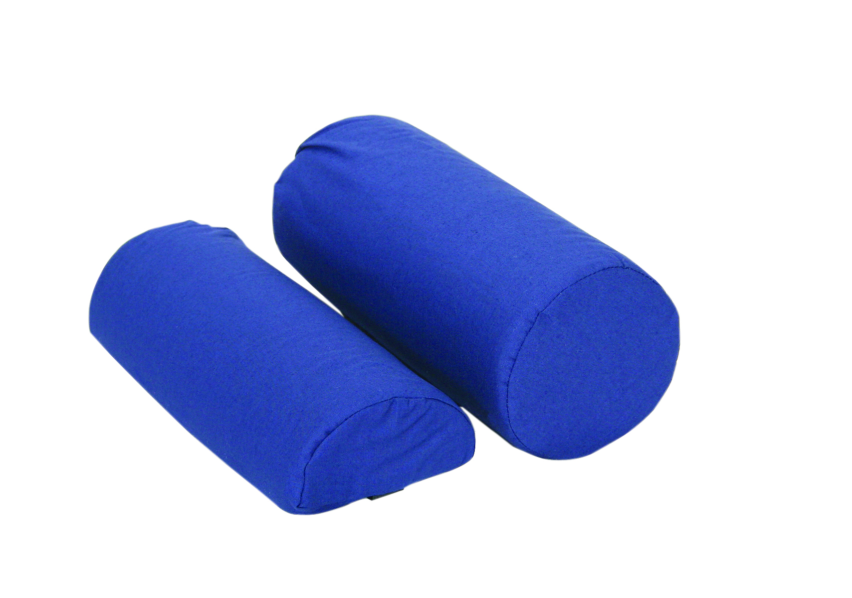 Roll Pillow - Half Round with removable navy blue cotton/poly cover 10.75 x 3