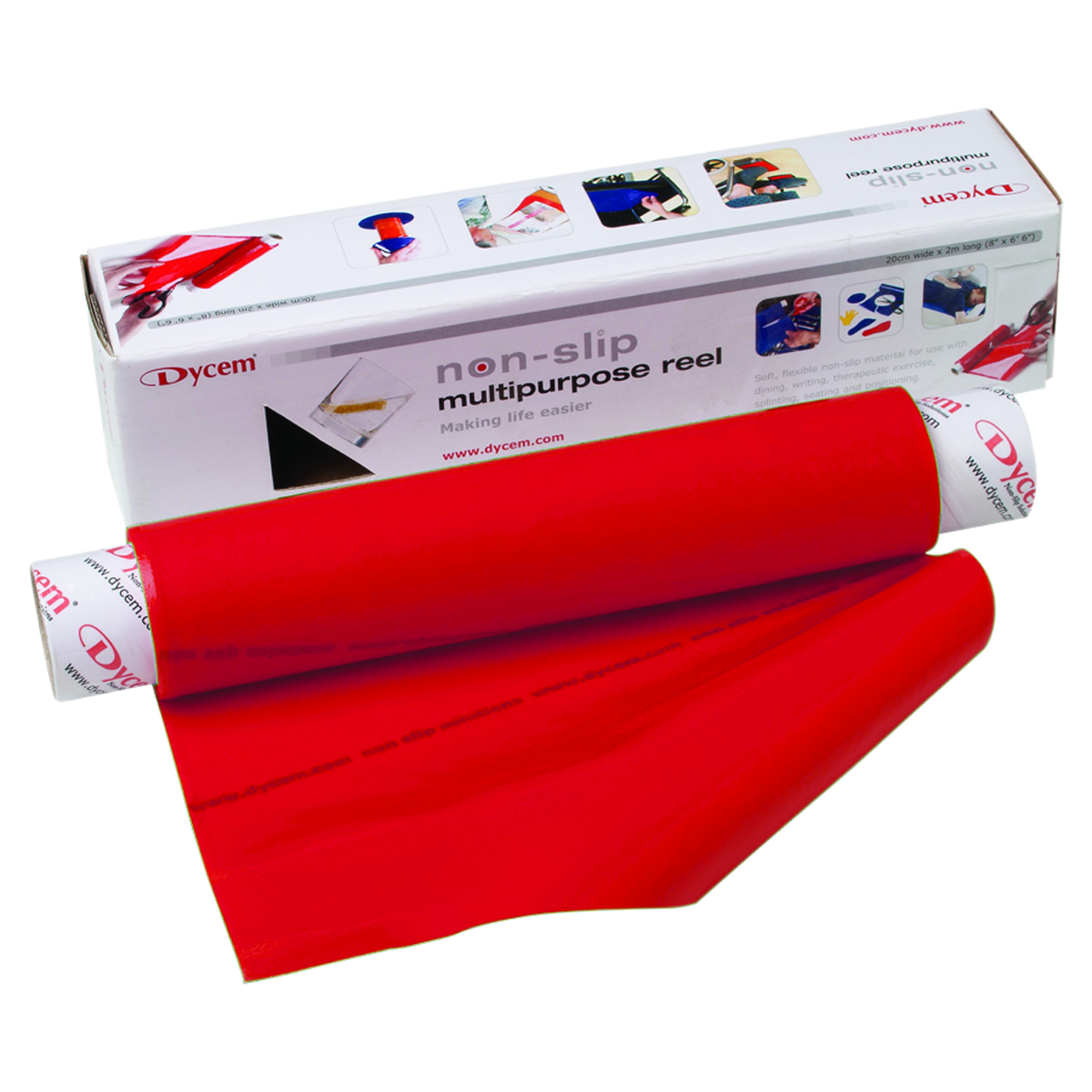 Dycem non-slip material roll 8x6-1/2 foot red