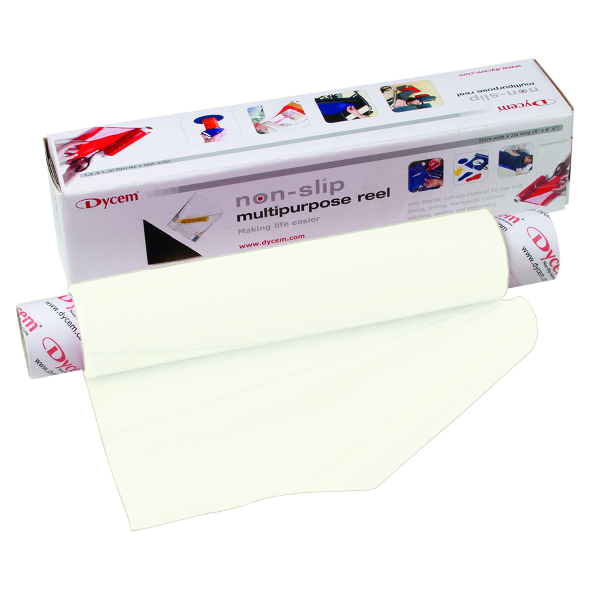 Dycem non-slip material roll 8x6-1/2 foot white