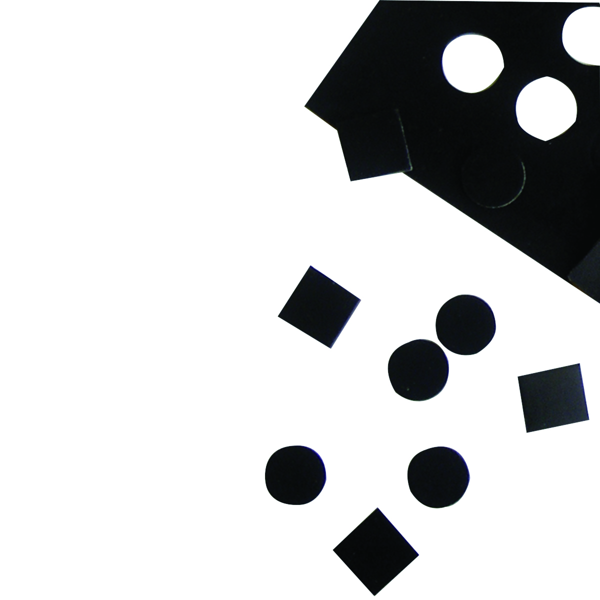 Dycem non-slip self-adhesive squares 13/16 each 12/sheet black