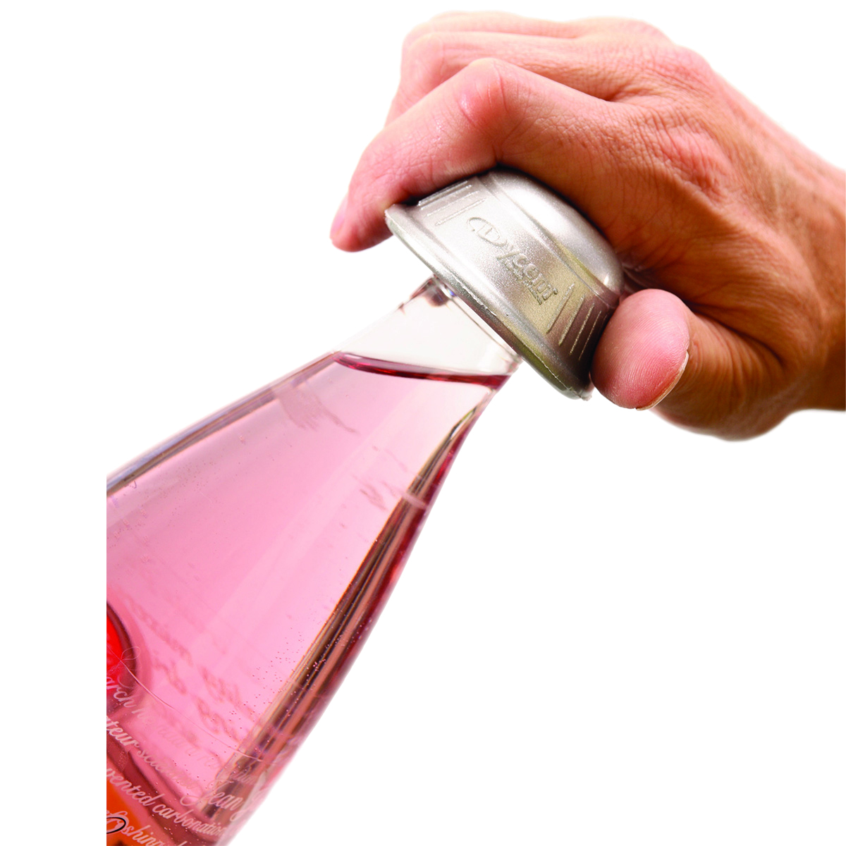 Dycem non-slip cone-shaped bottle opener silver