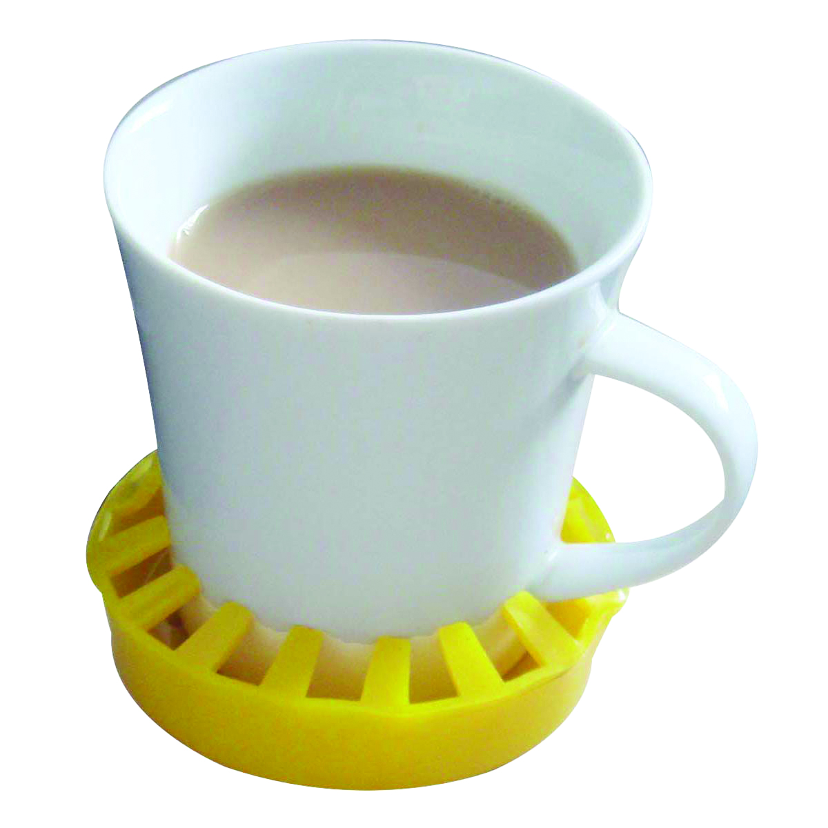 Dycem non-slip molded cup/can/glass holder (3-1/2 diameter) yellow