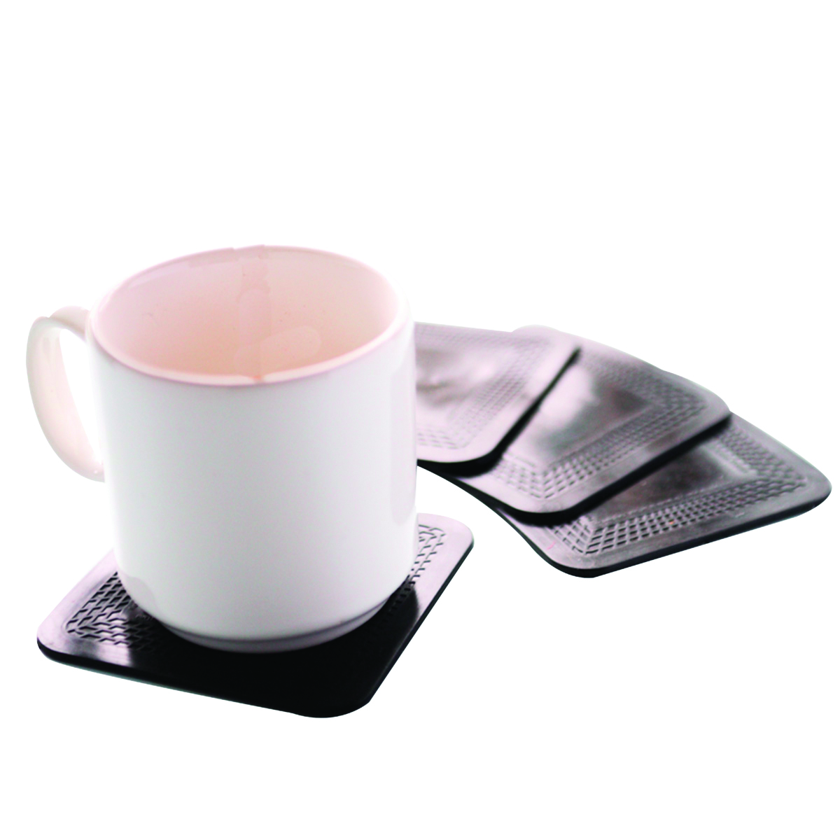 Dycem non-slip square coasters set of 4 black