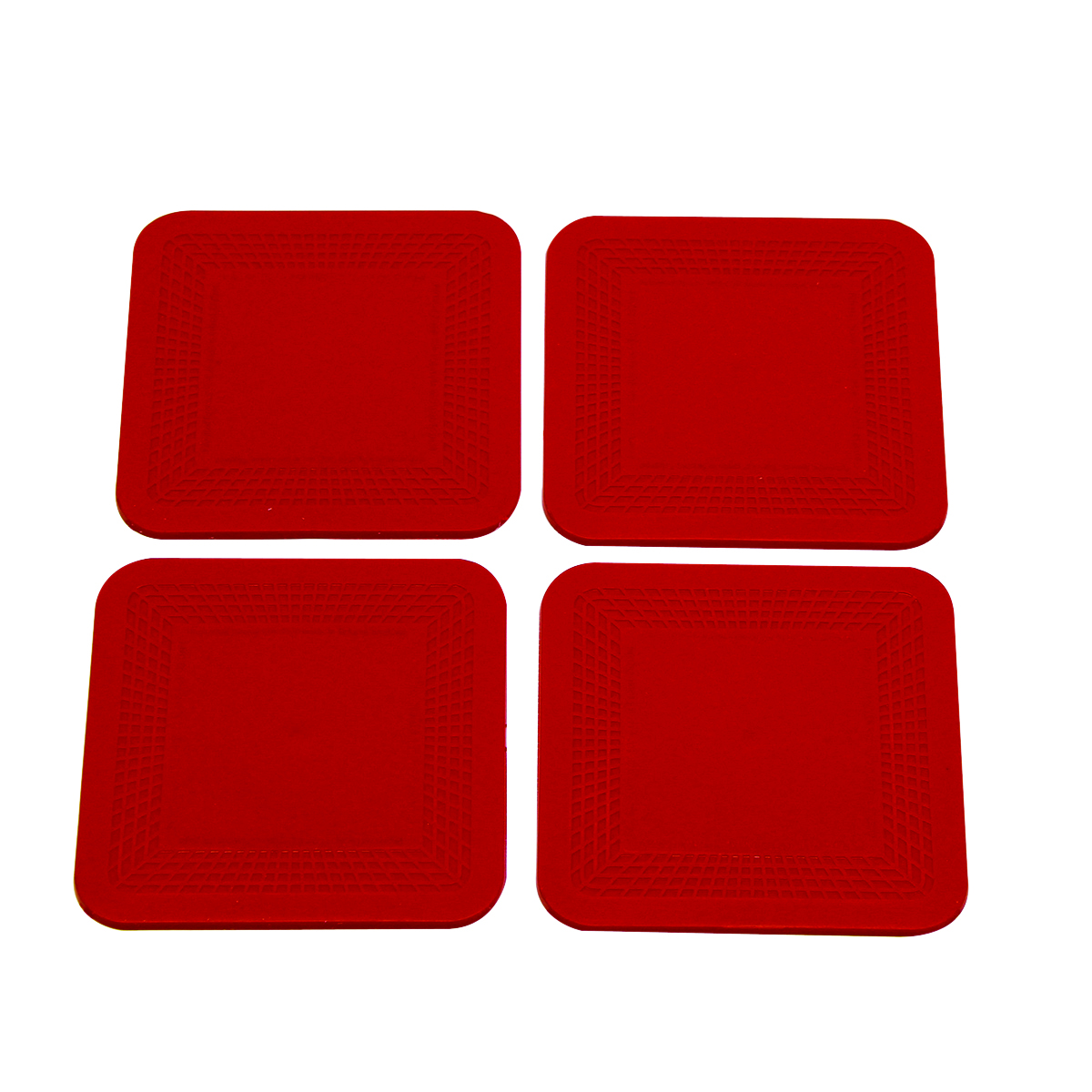 Dycem non-slip square coasters set of 4 red