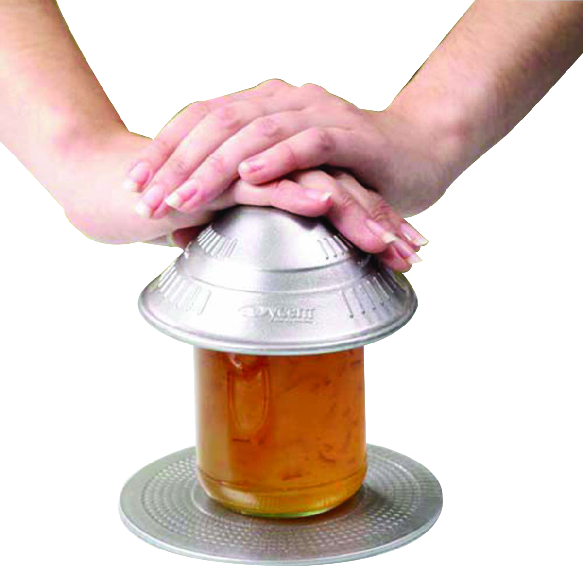 Dycem jar opener and 5.5 round table mat set silver