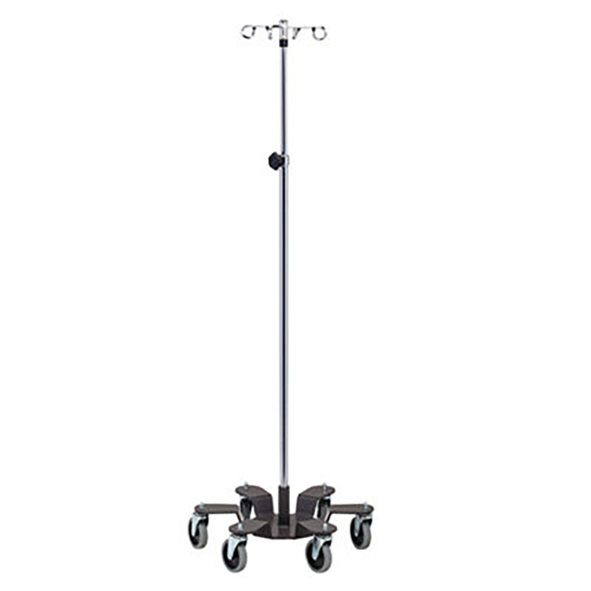 Clinton 4-Hook IV Pole Heavy Base Infusion Pump Stand 6-Leg