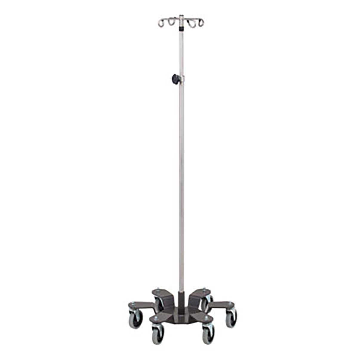 Clinton 4-Hook IV Pole Heavy-Duty Infusion Pump Stand Stainless Steel 6-Leg
