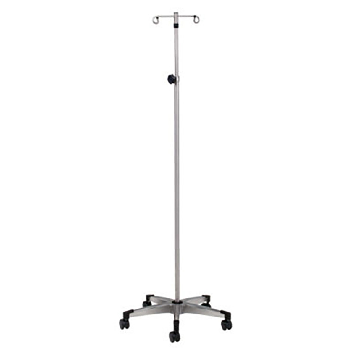 Clinton 2-Hook IV Pole Stainless Steel 5-Leg