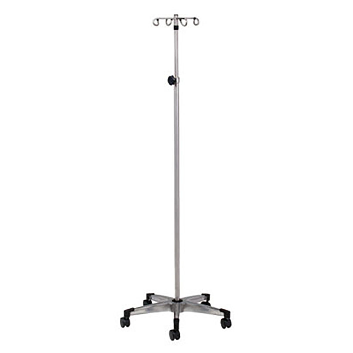 Clinton 4-Hook IV Pole Stainless Steel 5-Leg