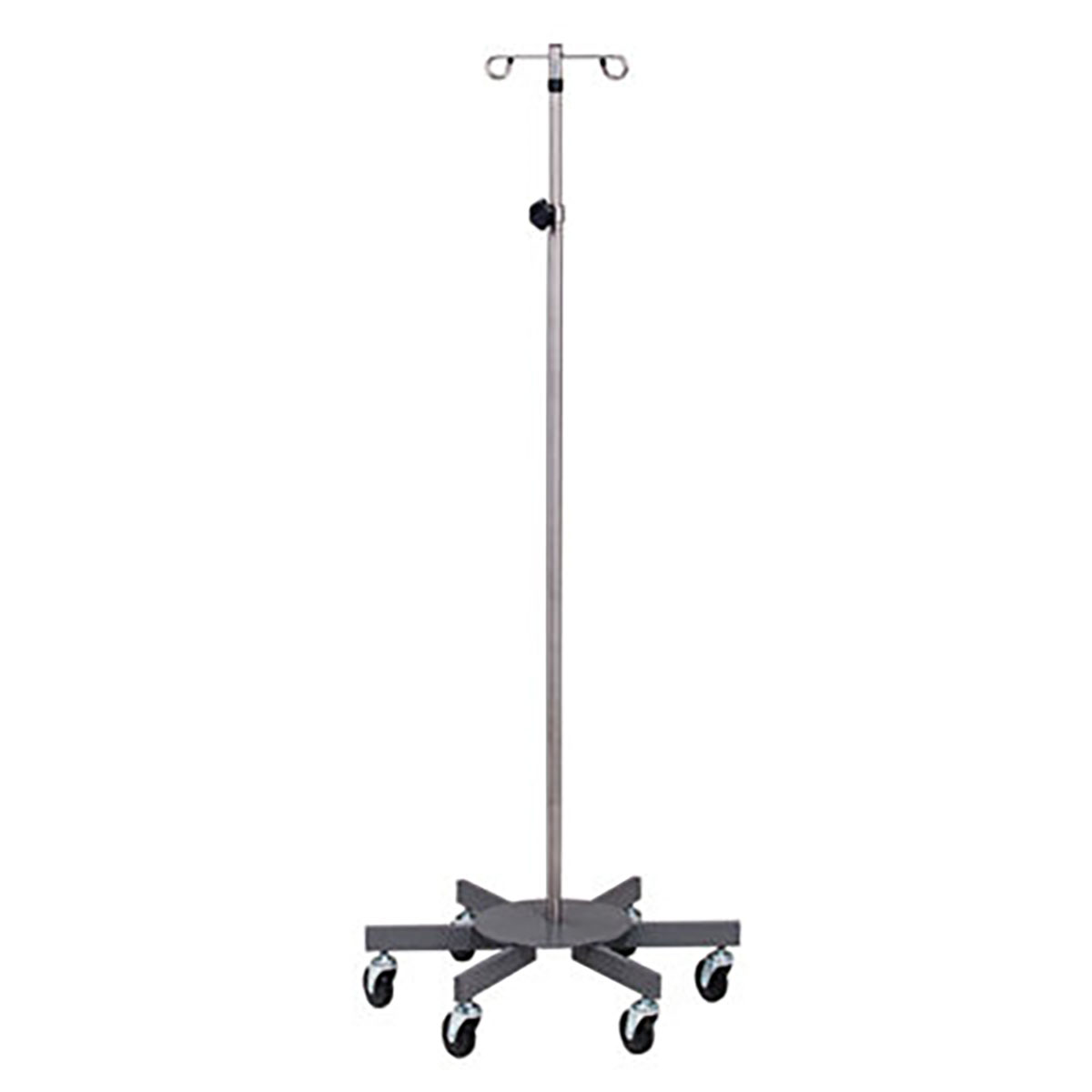 Clinton 2-Hook IV Pole Stainless Steel 6-Leg