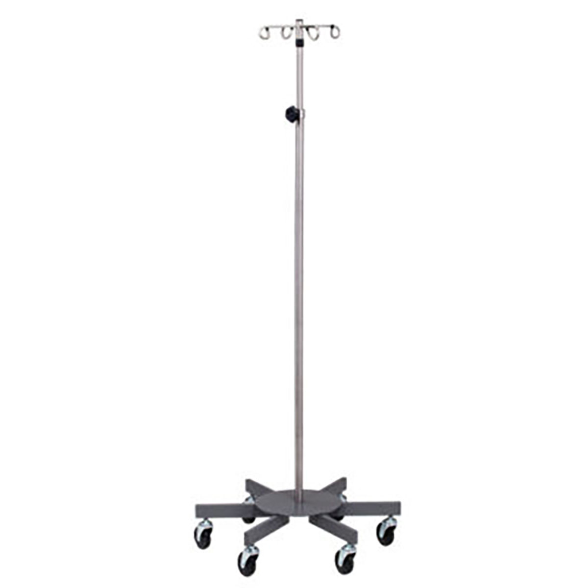 Clinton 4-Hook IV Pole Stainless Steel 6-Leg