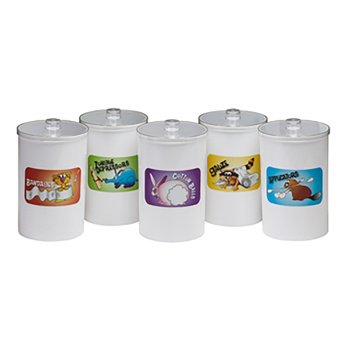 Clinton Labeled Animal Pals Opaque Plastic Sundry Jars