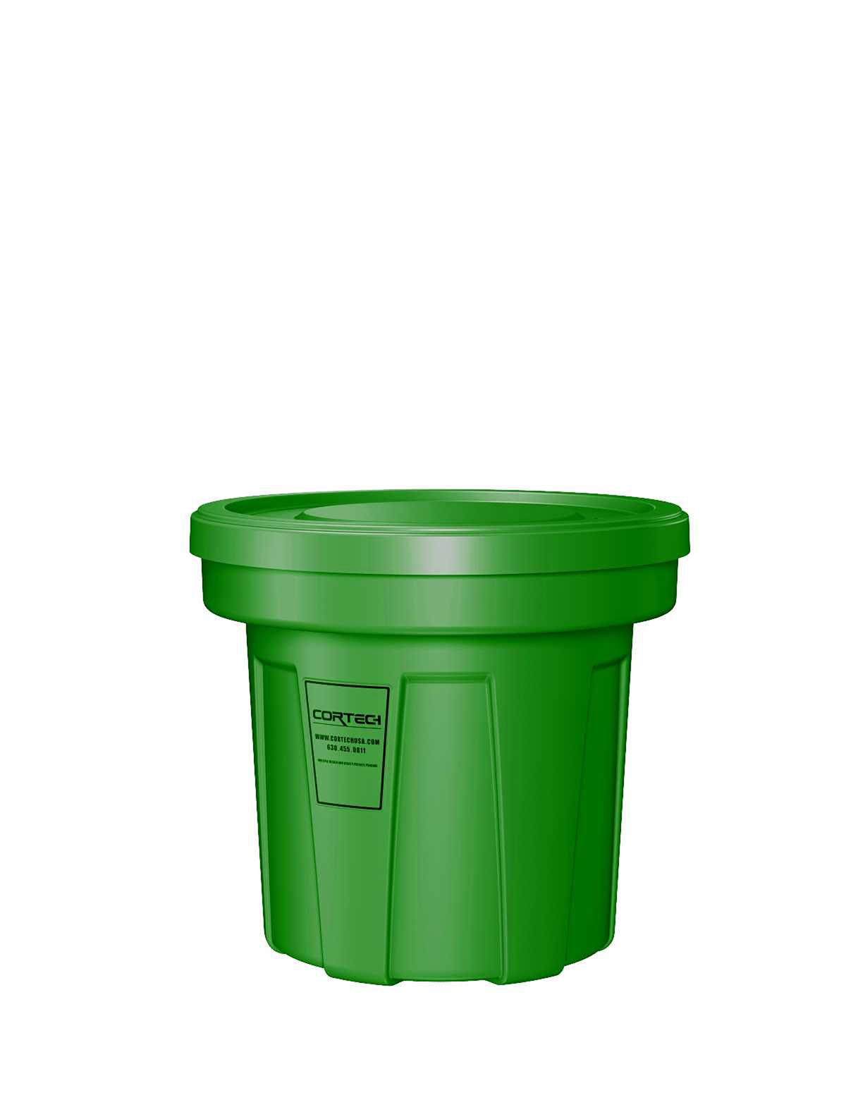 Food Grade Receptacle w/Lid Green 22 gal