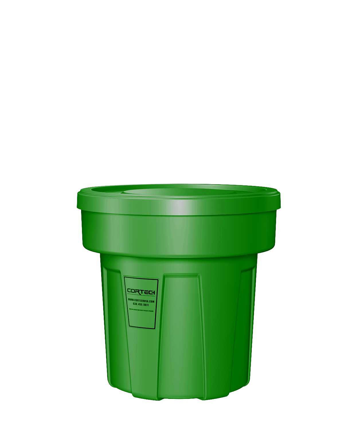Food Grade Receptacle w/Lid Green 25 gal