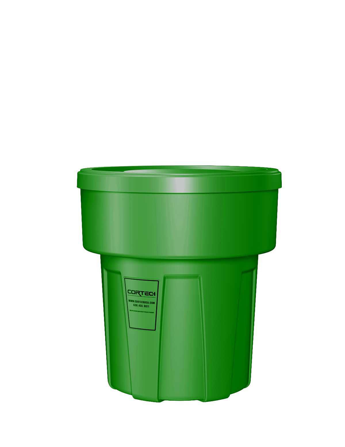 Food Grade Receptacle w/Lid Green 30 gal