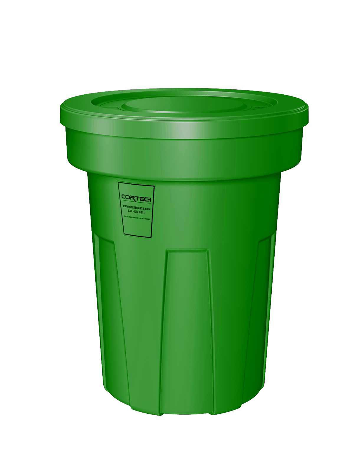 Food Grade Receptacle w/Lid Green 45 gal