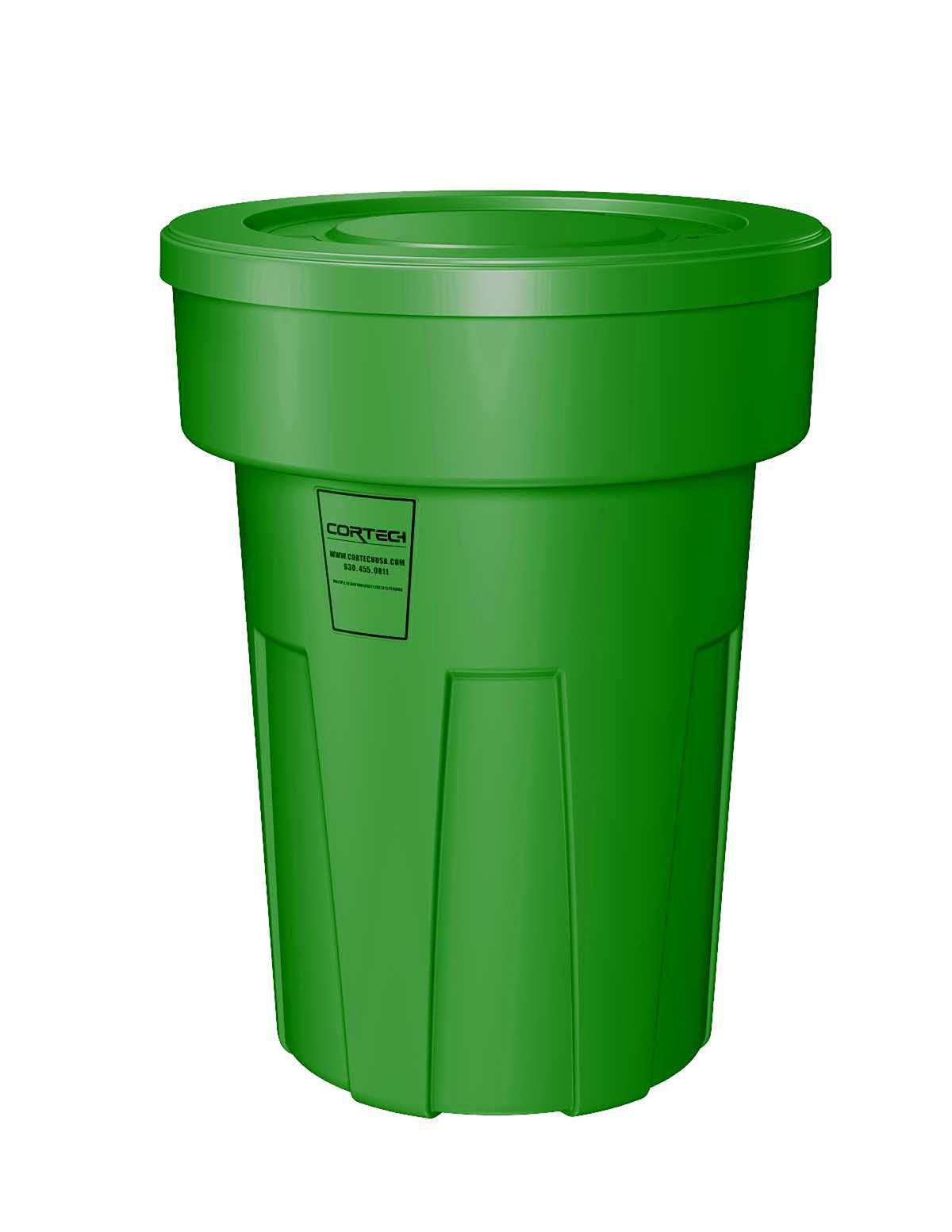 Food Grade Receptacle w/Lid Green 50 gal