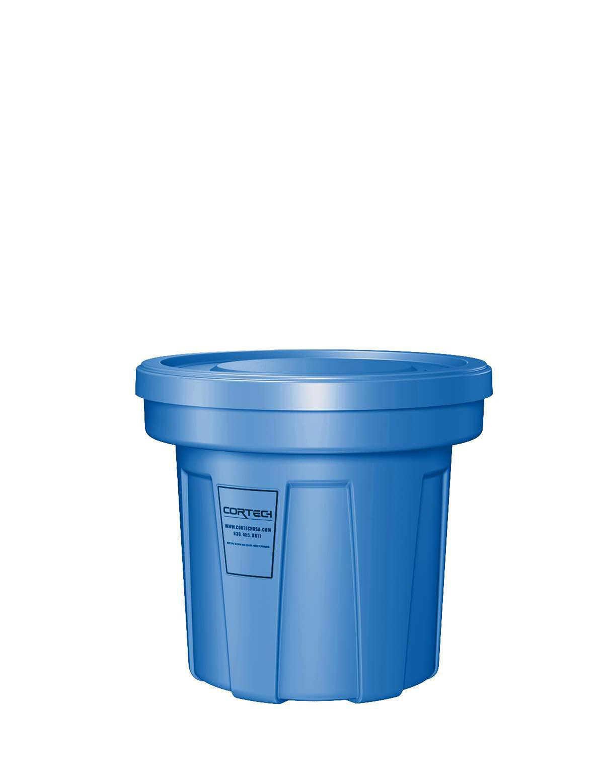 Food Grade Receptacle w/Lid Blue 22 gal