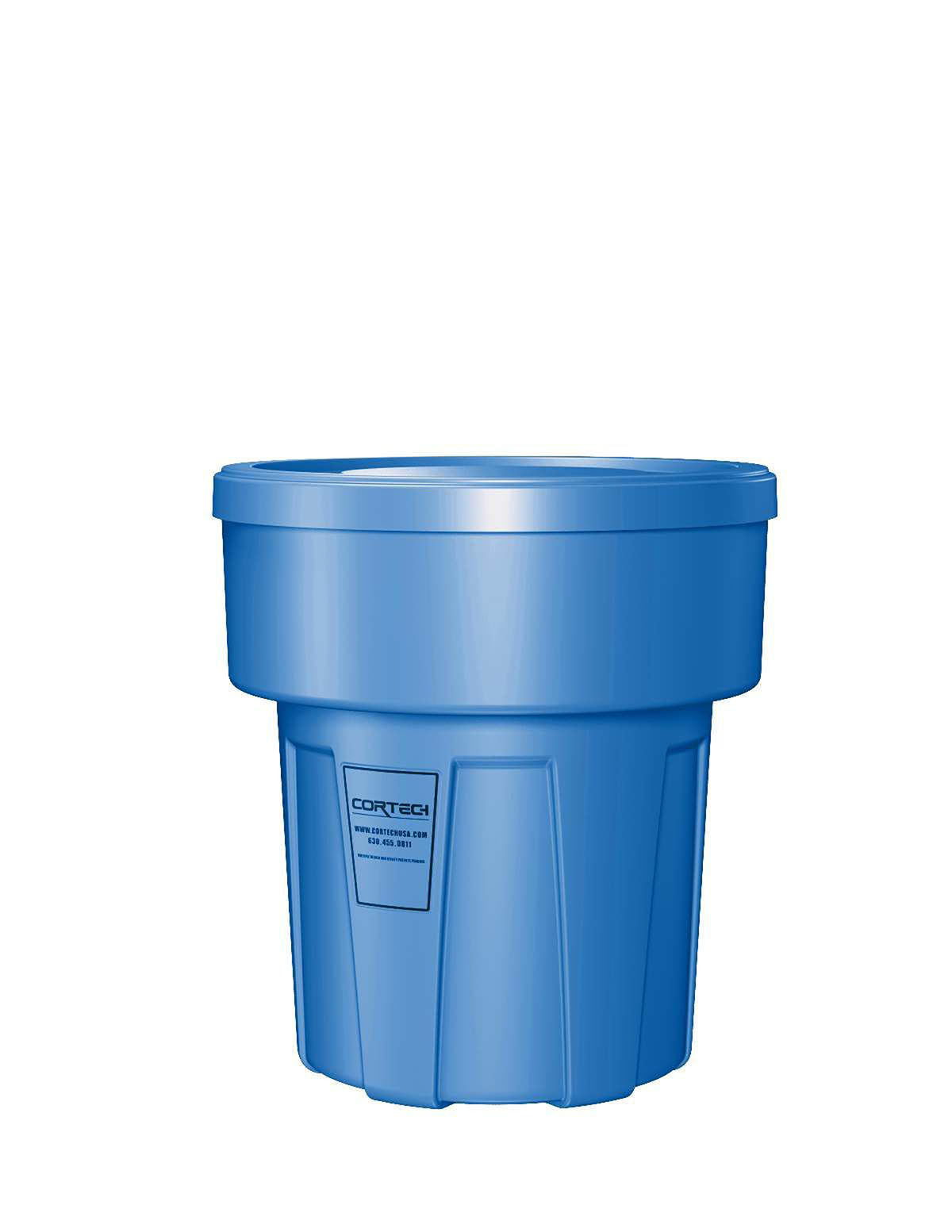 Food Grade Receptacle w/Lid Blue 30 gal