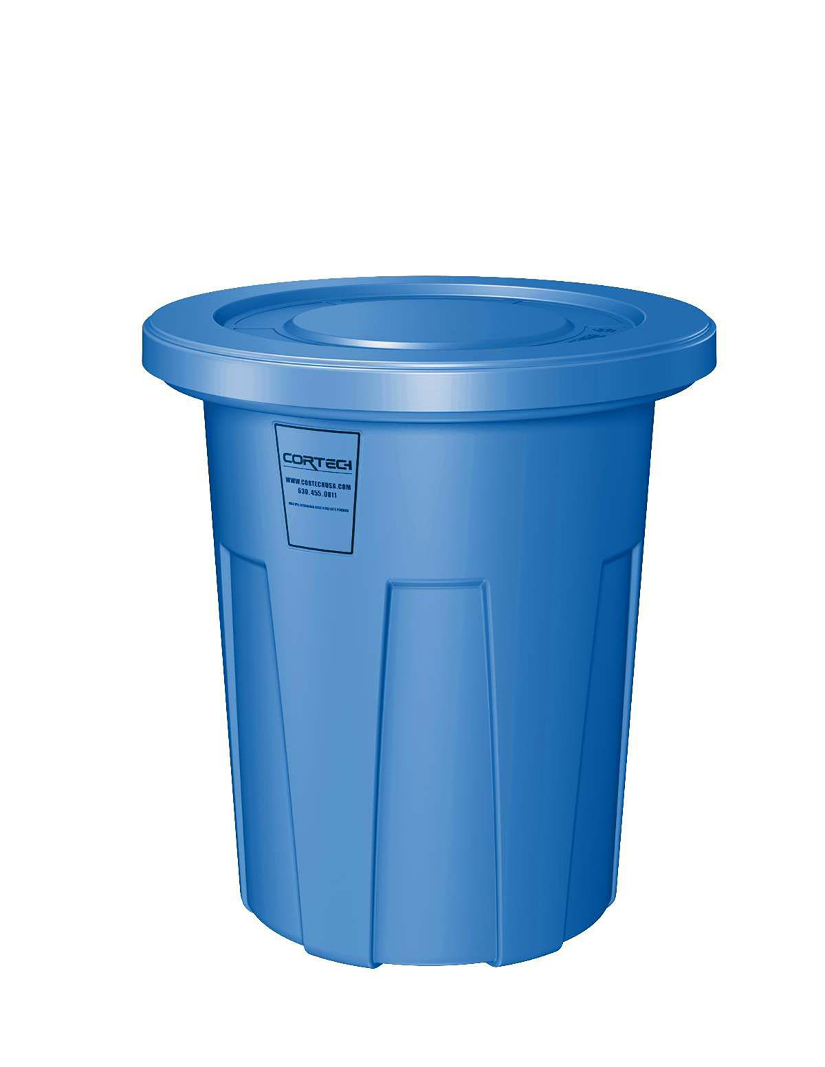 Food Grade Receptacle w/Lid Blue 35 gal