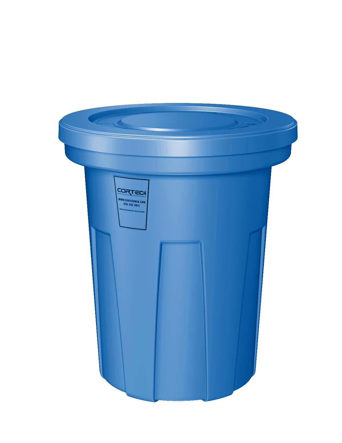 Food Grade Receptacle w/Lid Blue 40 gal