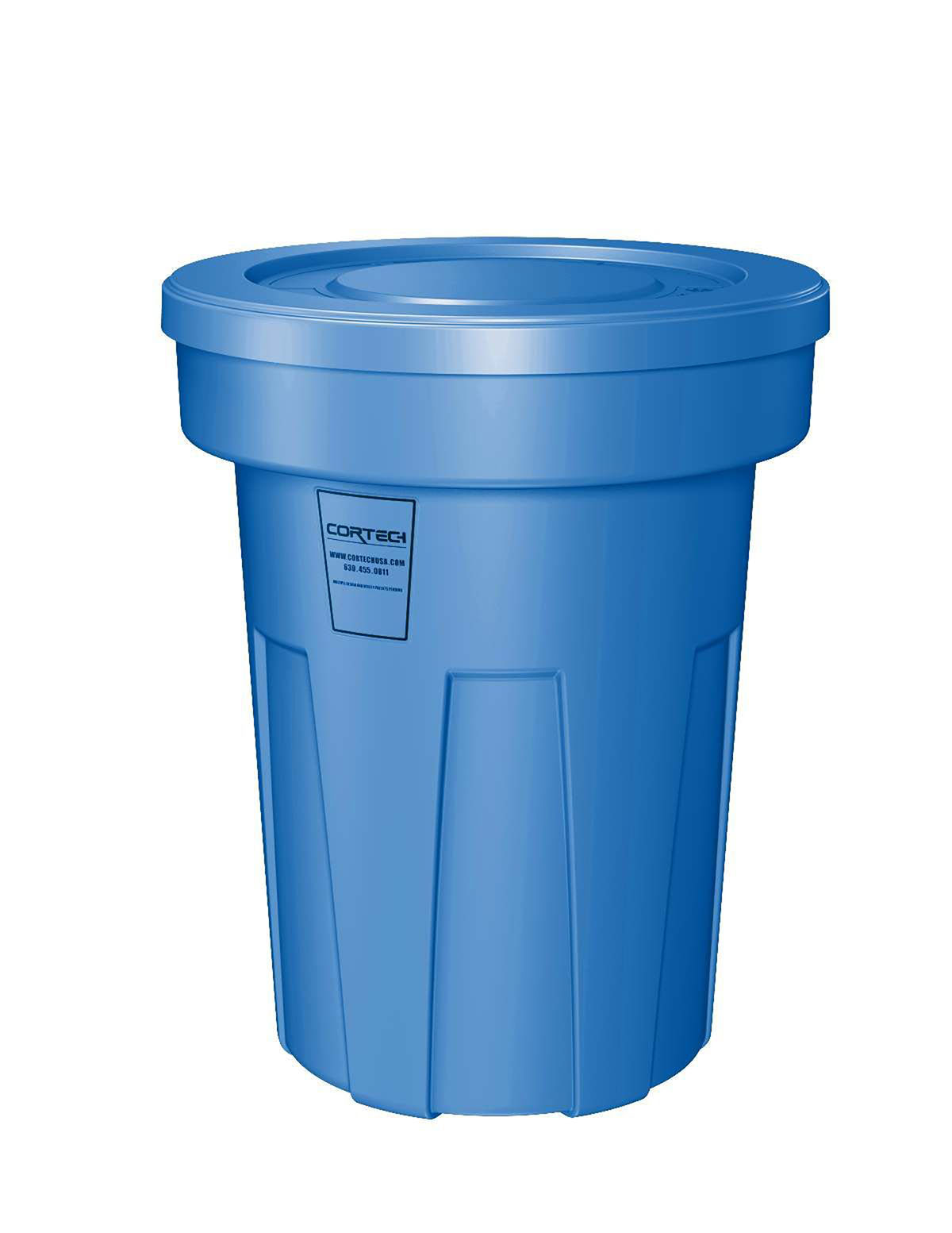 Food Grade Receptacle w/Lid Blue 45 gal