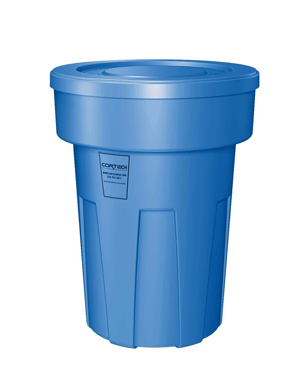 Food Grade Receptacle w/Lid Blue 50 gal