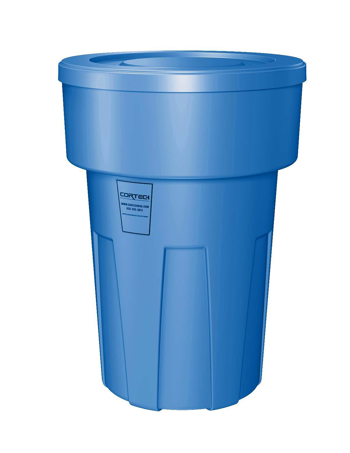 Food Grade Receptacle w/Lid Blue 55 gal
