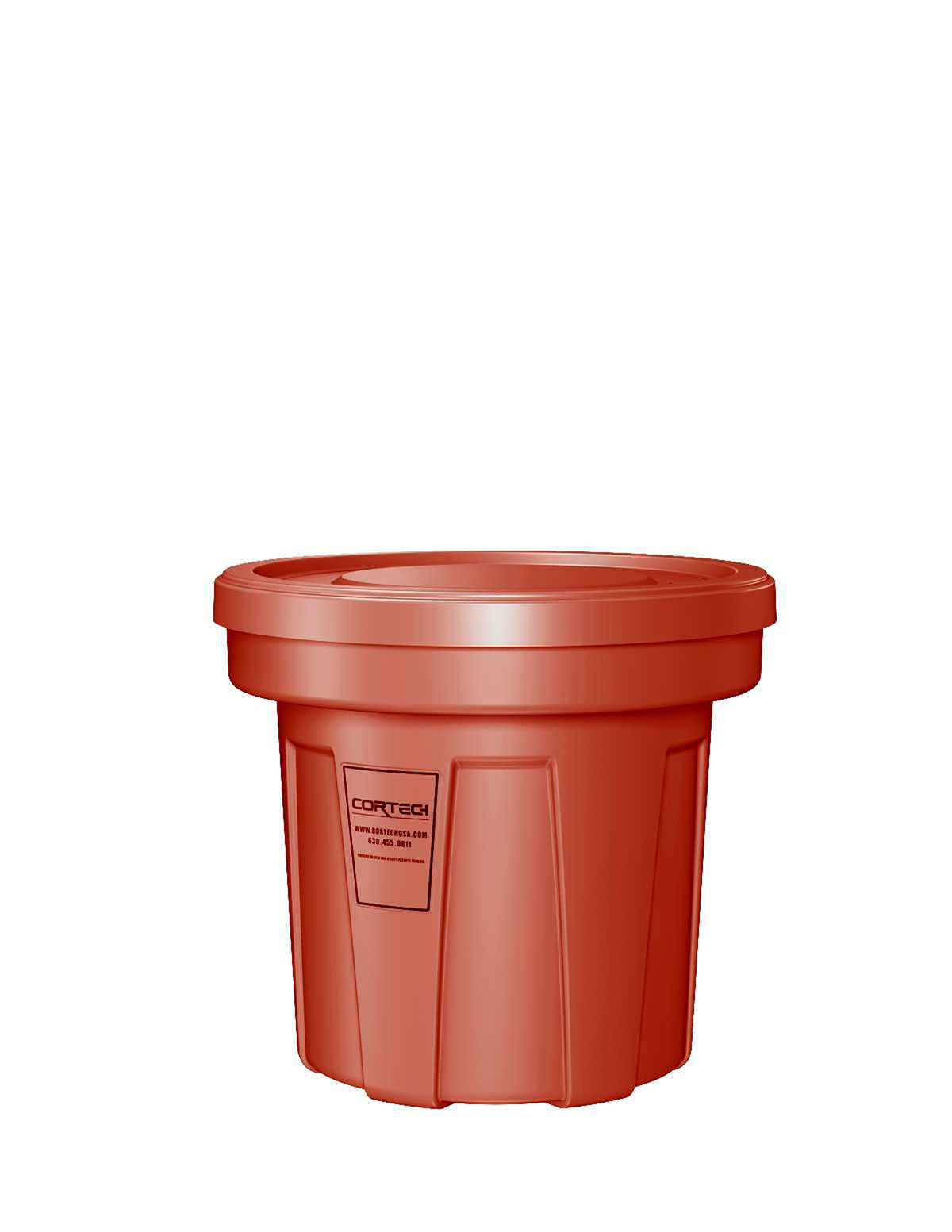 Food Grade Receptacle w/Lid Red 22 gal