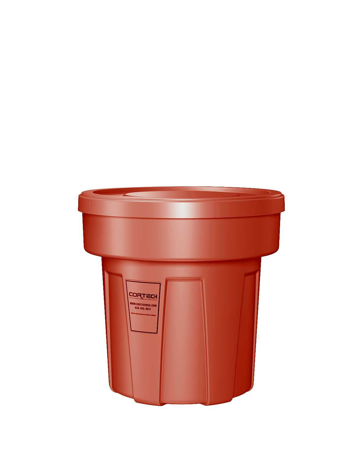 Food Grade Receptacle w/Lid Red 25 gal