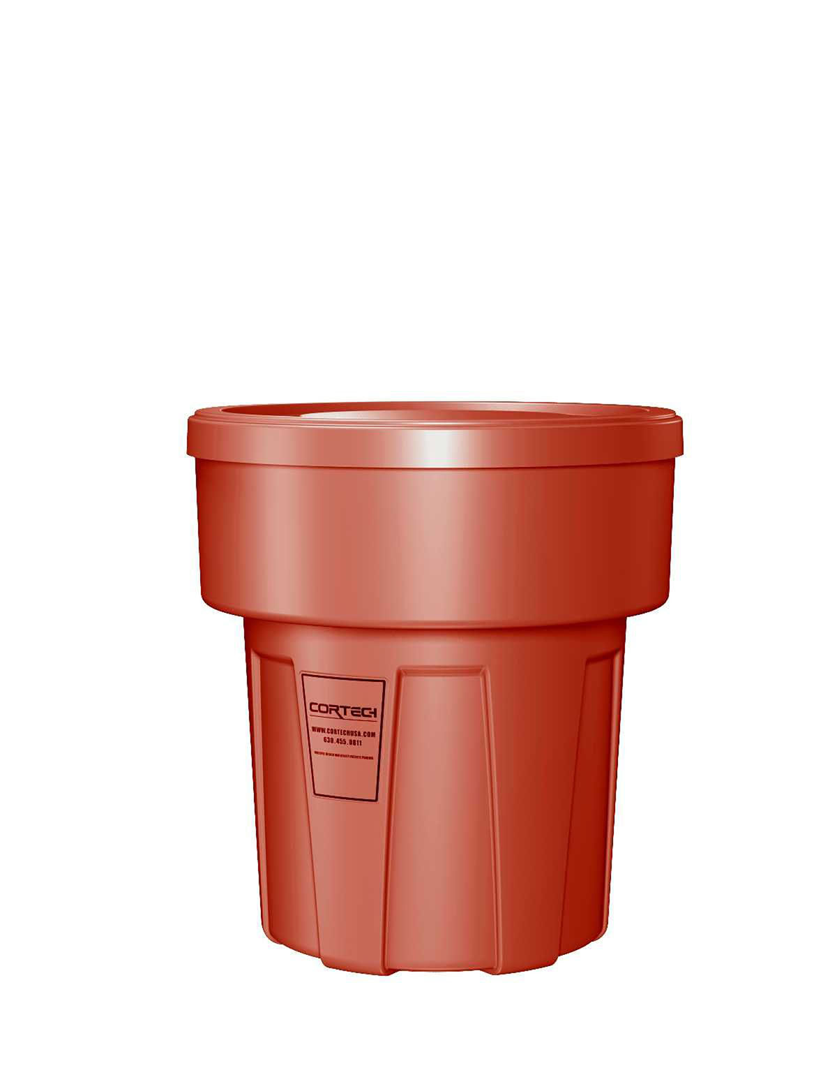 Food Grade Receptacle w/Lid Red 30 gal