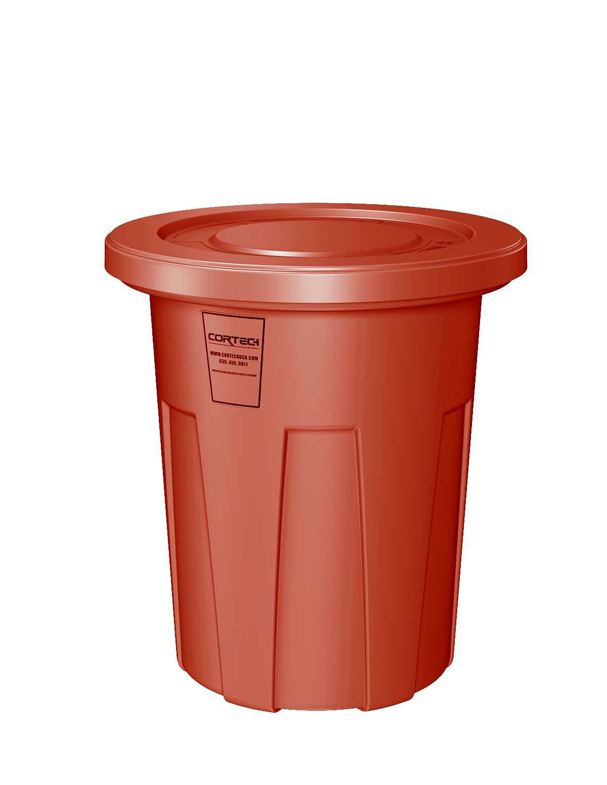 Food Grade Receptacle w/Lid Red 35 gal