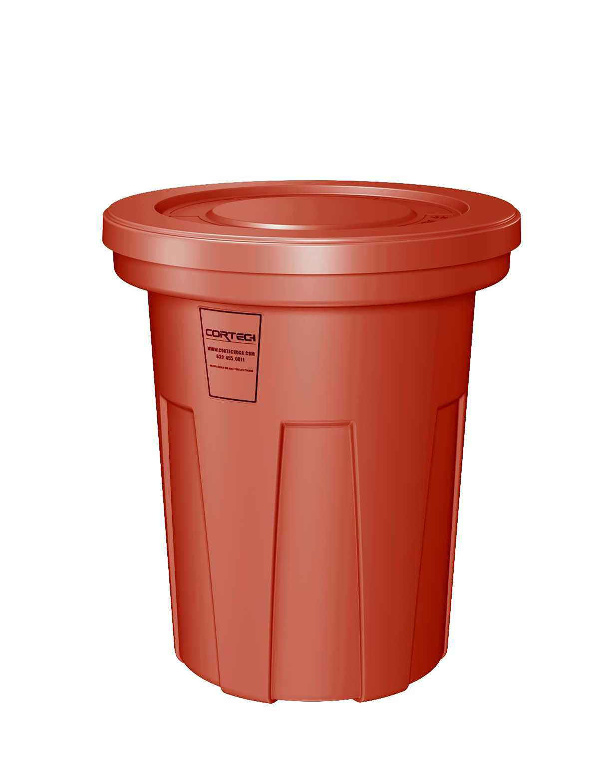 Food Grade Receptacle w/Lid Red 40 gal
