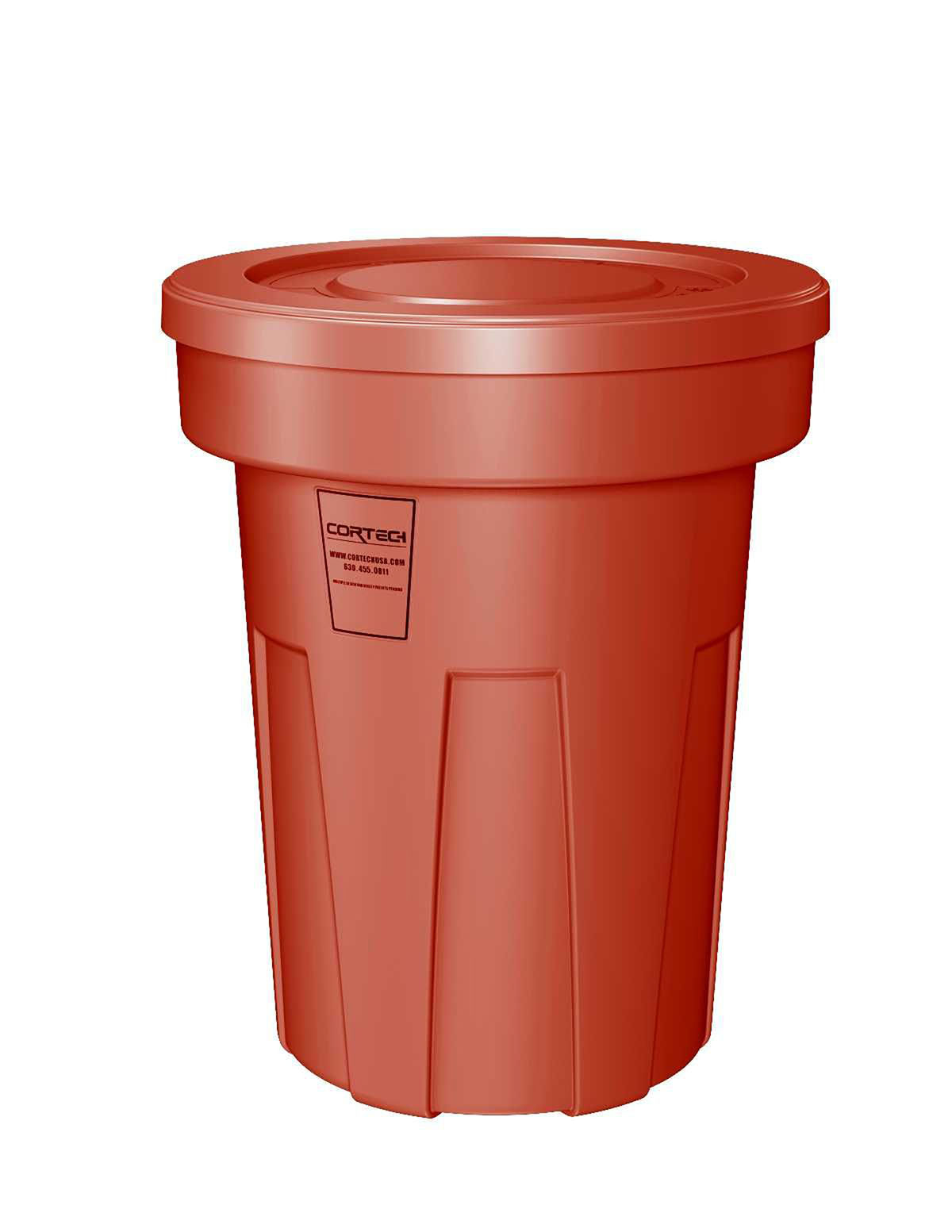 Food Grade Receptacle w/Lid Red 45 gal