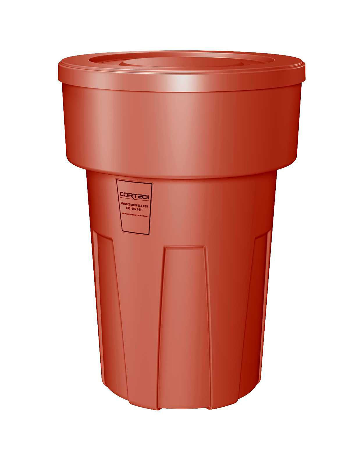 Food Grade Receptacle w/Lid Red 55 gal