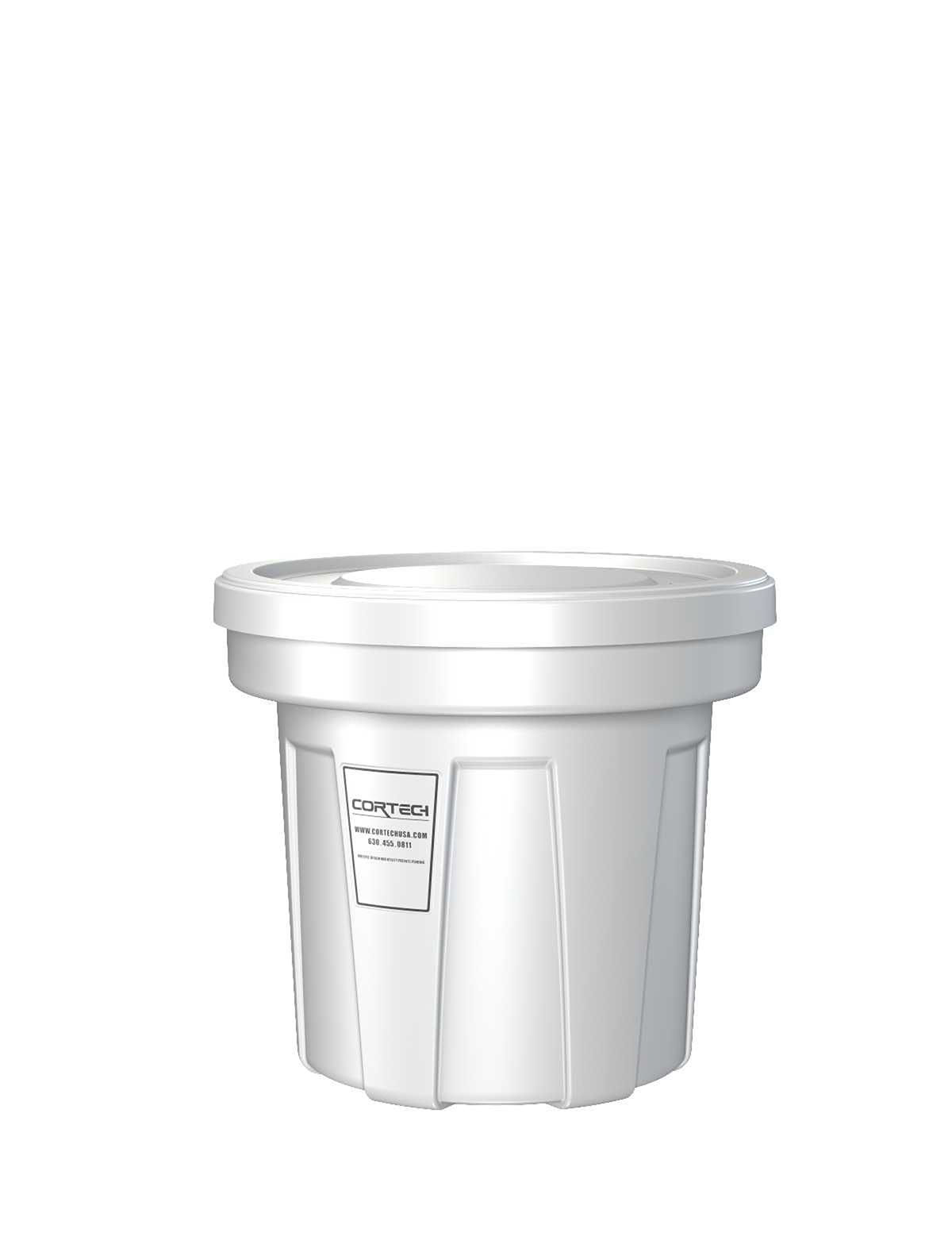 Food Grade Receptacle w/Lid White 22 gal