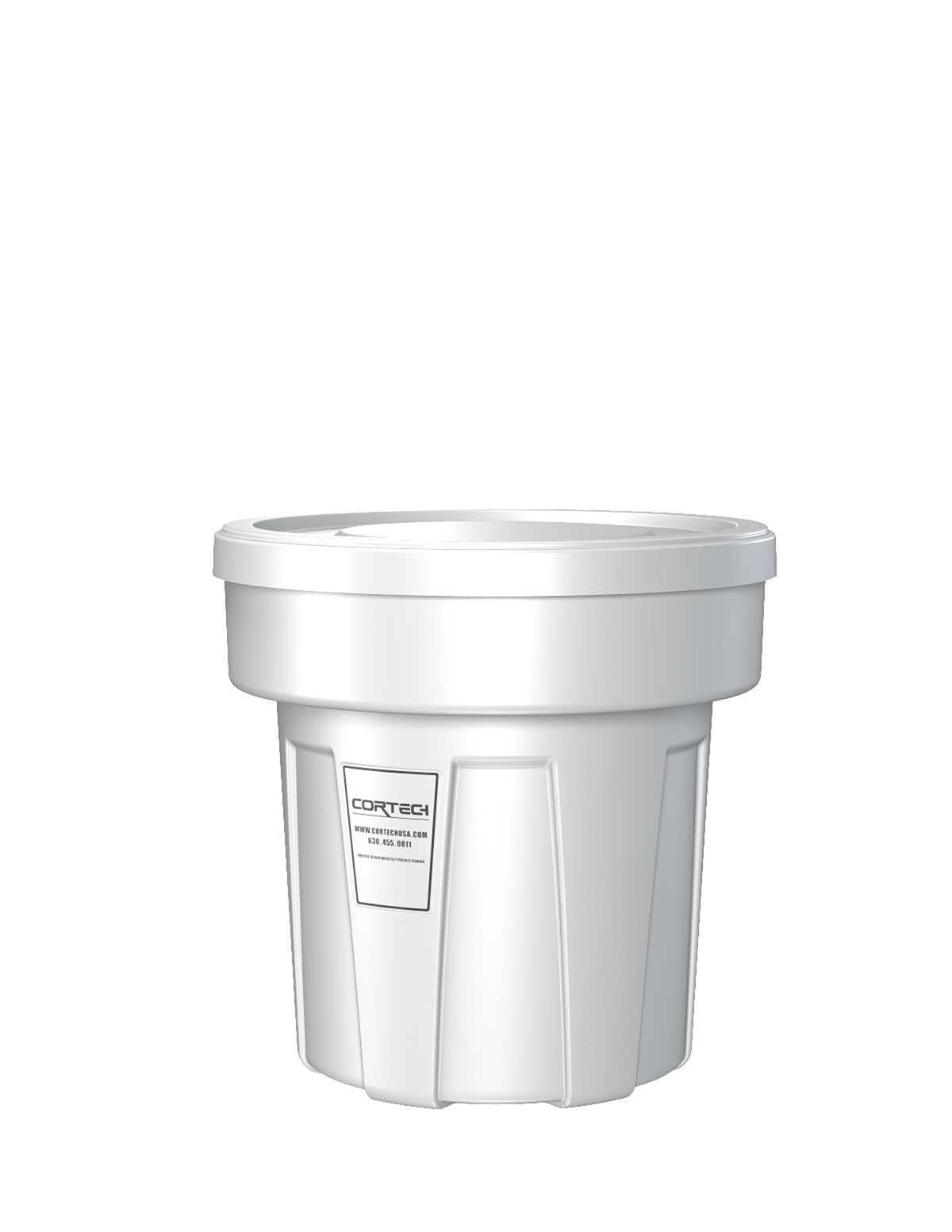 Food Grade Receptacle w/Lid White 25 gal