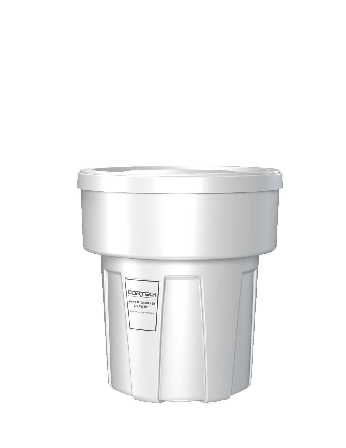 Food Grade Receptacle w/Lid White 30 gal