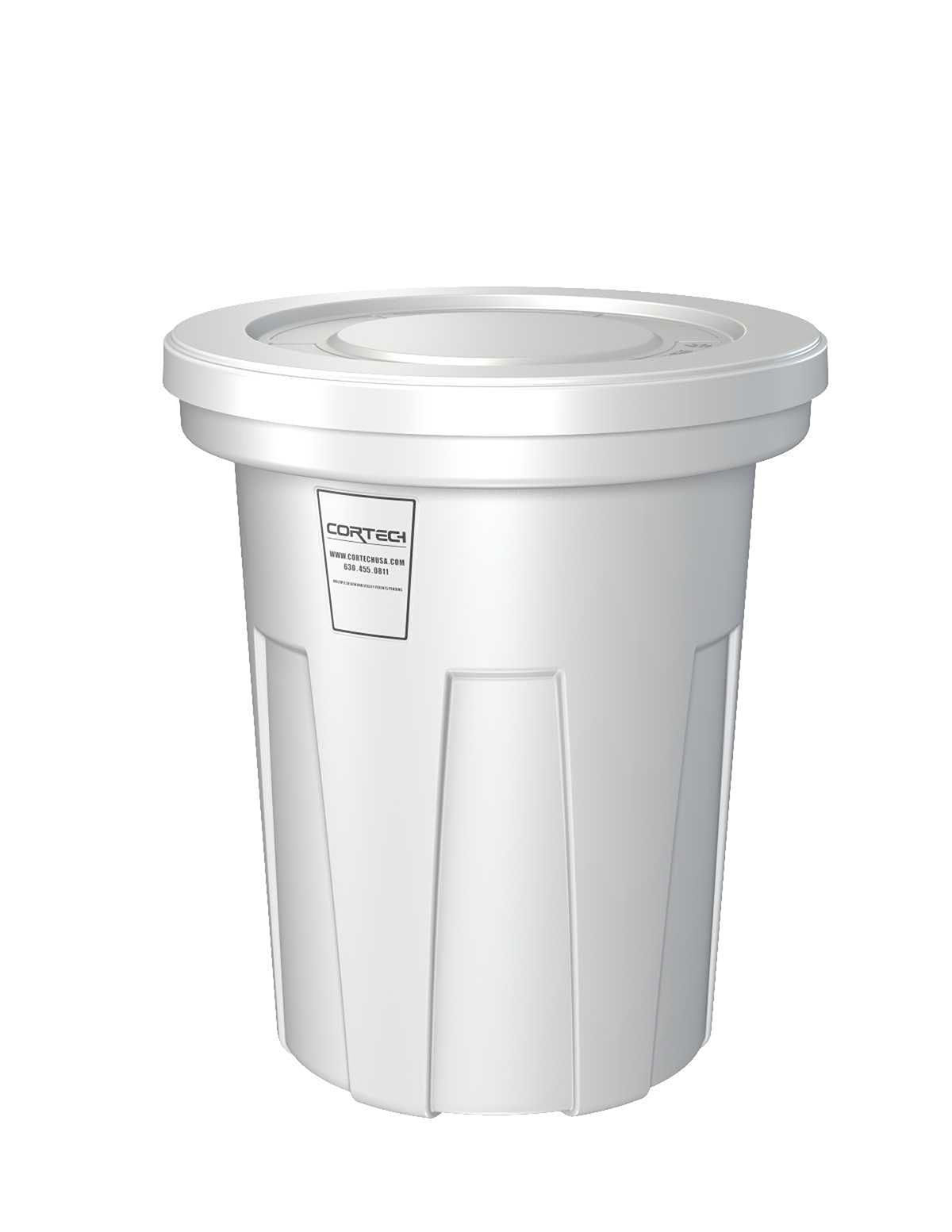 Food Grade Receptacle w/Lid White 40 gal