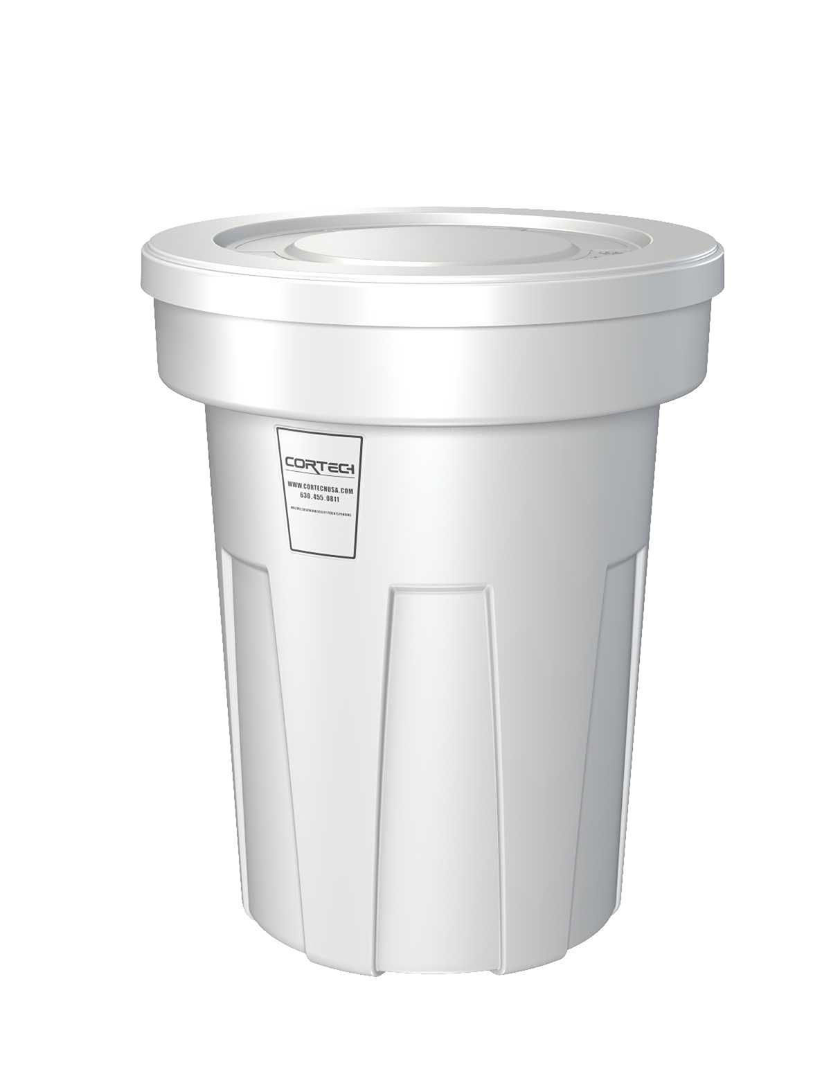 Food Grade Receptacle w/Lid White 45 gal