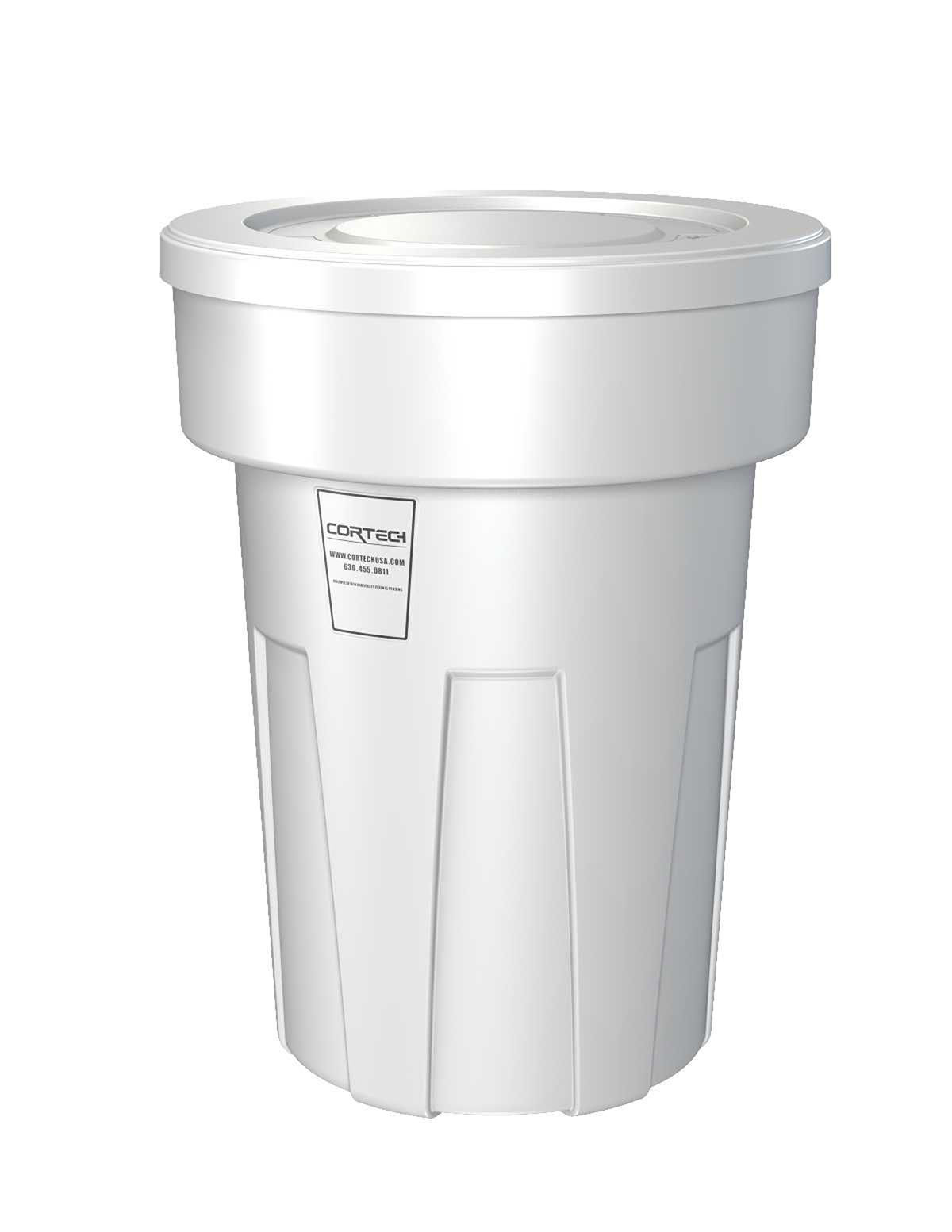 Food Grade Receptacle w/Lid White 50 gal