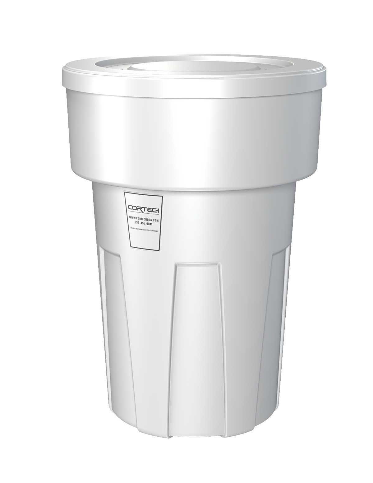 Food Grade Receptacle w/Lid White 55 gal