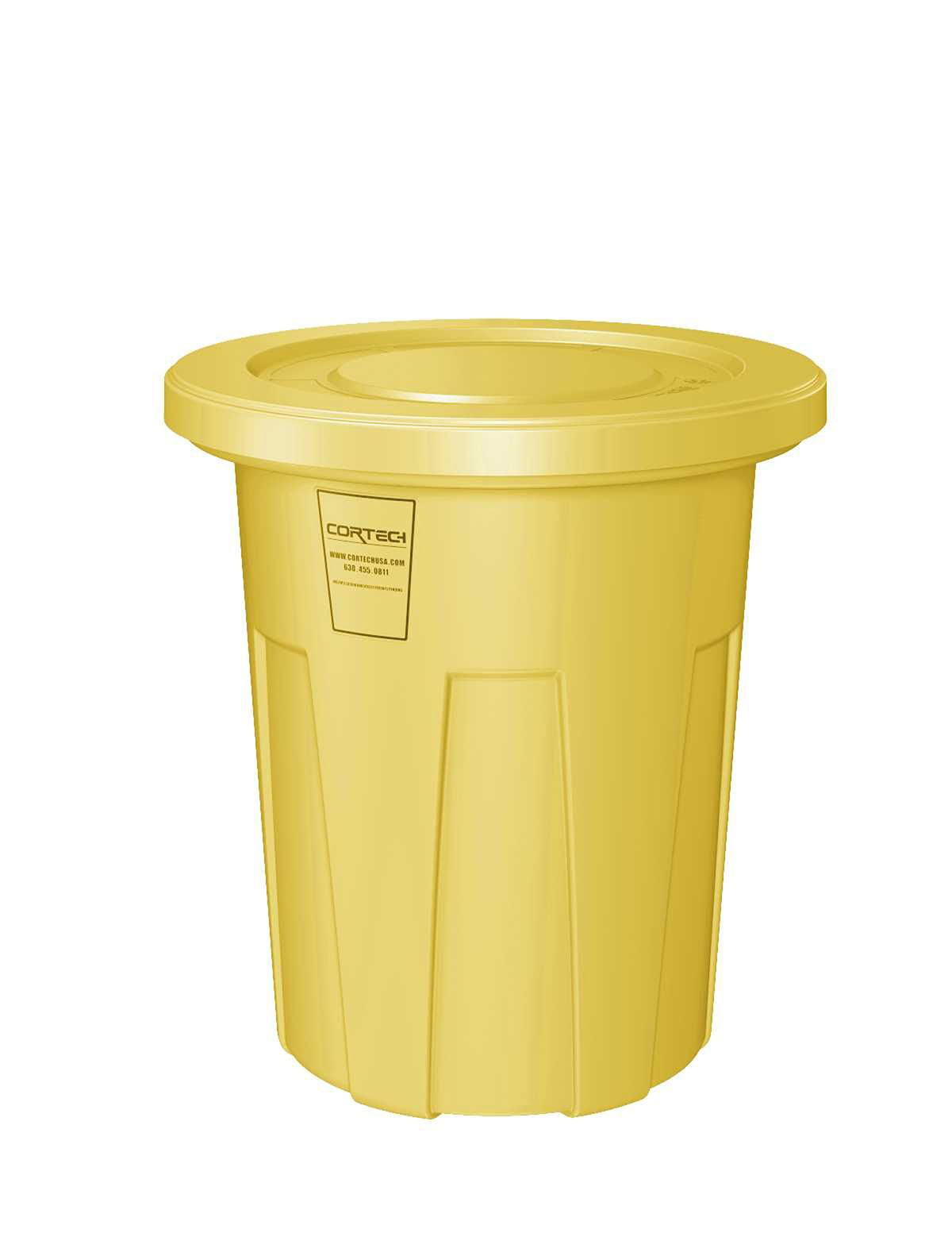 Food Grade Receptacle w/Lid Yellow 35 gal