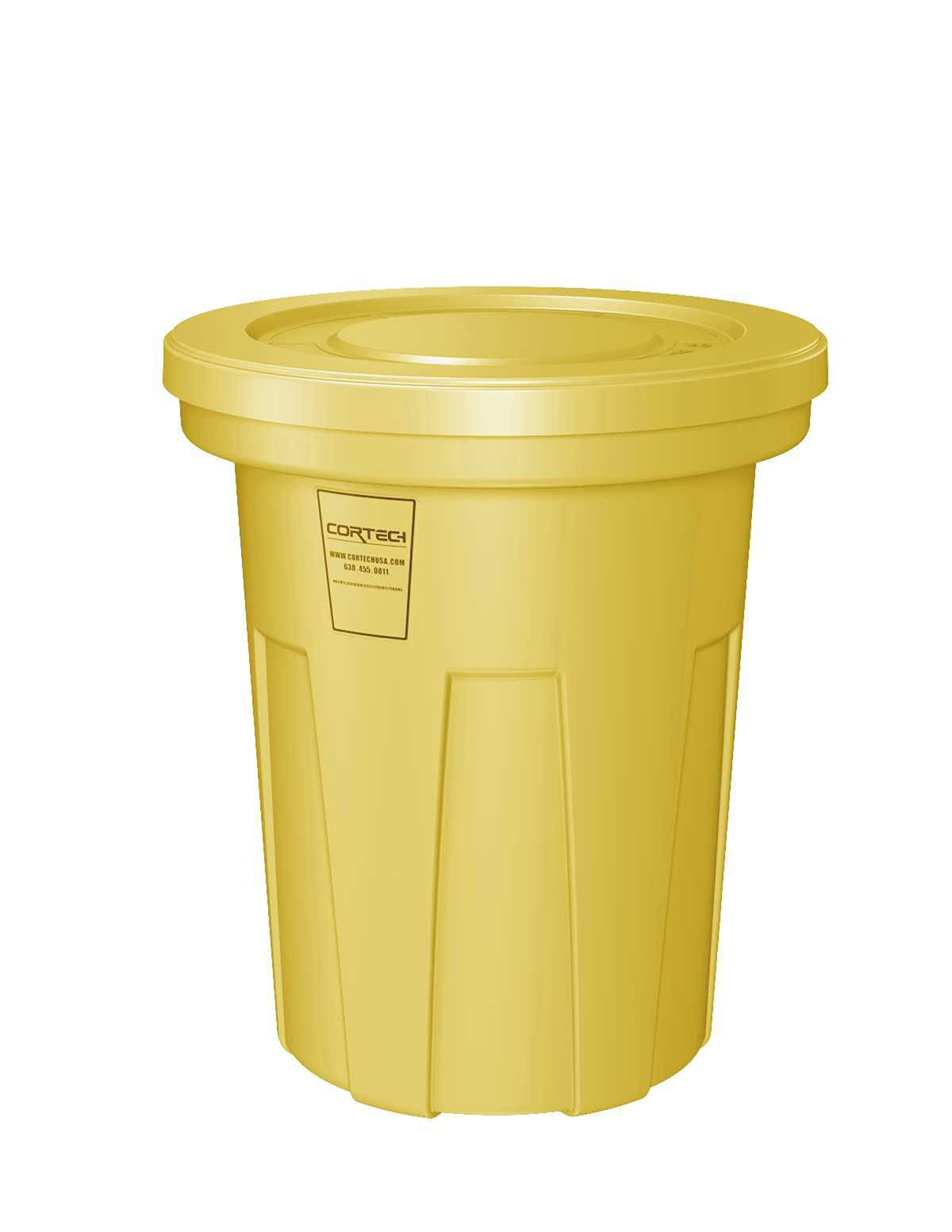 Food Grade Receptacle w/Lid Yellow 40 gal