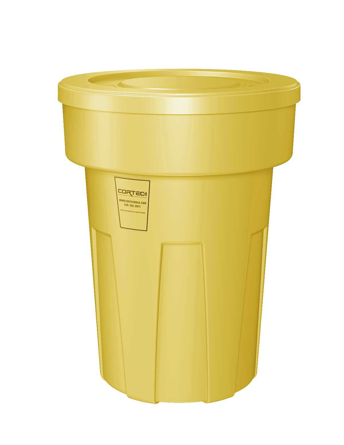 Food Grade Receptacle w/Lid Yellow 50 gal
