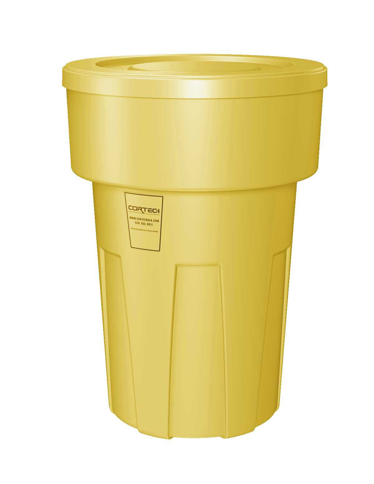 Food Grade Receptacle w/Lid Yellow 55 gal